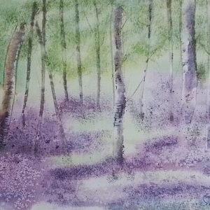 Original Watercolour Painting - Handmade "Bluebell Woods"
