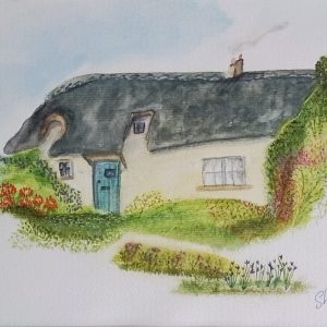 Original handpainted Watercolour Painting "Cosy little Cottage"