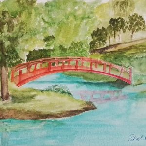Original Watercolour Painting "An Oriental bridge"