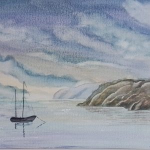 Original Handpainted Watercolour "A moody Seascape"