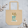 Eco friendly, Certified Organic Cotton 'Duckie' Tote Bag. Cute Ducklings in Wellies. Design from my own original watercolour. - Image 6