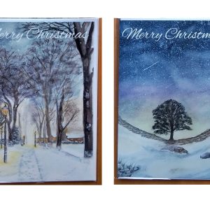 Pack of 3 A5 size Christmas Cards - Greeting on front of card - Inside left blank for own message.