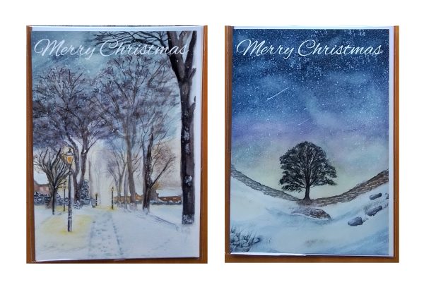 Pack of 3 A5 size Christmas Cards - Greeting on front of card - Inside left blank for own message.