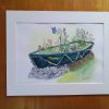 Original Signed Watercolour Painting of 'Tulip' a lovely boat planter in a Countryside Garden at Brinklow, Rugby - Image 2