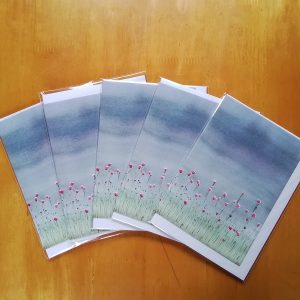 Pack of 5x A6 size Greeeting Cards - Inside left blank for own message. Each card is individually wrapped.
