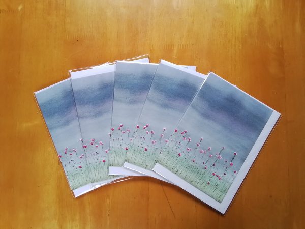 Pack of 5x A6 size Greeeting Cards - Inside left blank for own message. Each card is individually wrapped.