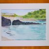 Original Handpainted Watercolour Seascape 'Hele Bay' Ilfracombe, Devon. Rocky view and beach. - Image 2