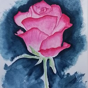 Original Signed Watercolour Painting 'Rose Petals'. Elegant Artwork. Unique.