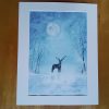 Original handpainted Watercolour! Christmas Winter Snowy Moonlit Landscape. Painting Title: Moon Frost. - Image 2