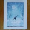Original handpainted Watercolour! Christmas Winter Snowy Moonlit Landscape. Painting Title: Moon Frost. - Image 3