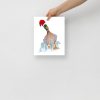 Christmas Print. Santa's Duck on Ice by Shelley. Design from my own Handpainted original watercolour painting - Image 3