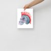 Punk Rock Print from my handpainted watercolour painting.  'Mowhawk Skull'.  From my original design. Skull Art. Punk Art. - Image 2