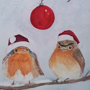 Painting Title: Santa Robins
